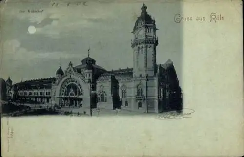 Ak Köln am Rhein, Bahnhof,  Architektur, schwarz-weiß