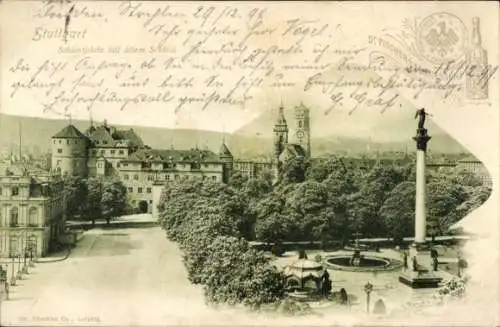 Ak Stuttgart in Württemberg, Schlossplatz mit altem Schloss,  Architektur, Stadtansicht