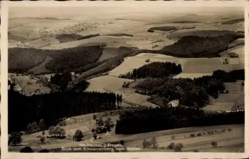 Ak Neuhausen im Erzgebirge, Blick vom Schwartenberg nach Westen