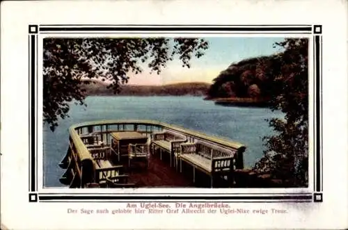 Ak Eutin in Ostholstein, Ukleisee, Uglei See, Angelbrücke