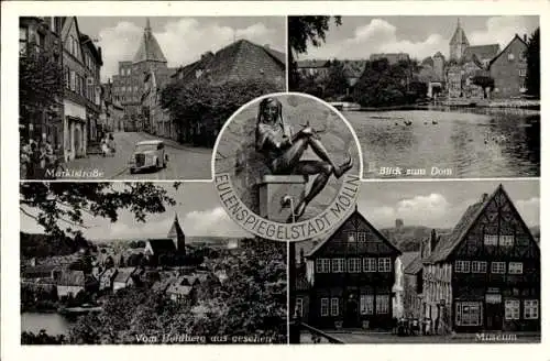 Ak Mölln im Herzogtum Lauenburg, Marktstraße, Blick zum Dom, Museum, Vom Heldherg aus gesehen, Eu