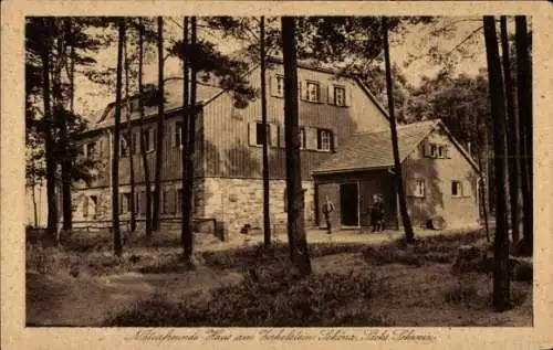 Ak Lössnitz Lößnitz Radebeul Sachsen, Naturfreunde Haus, Kakelstein, Gebäude zwischen Bäumen, län