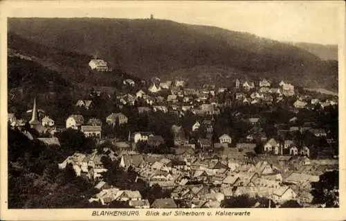 Ak Blankenburg am Harz, Blick auf Silberborn und Kaiserwarte