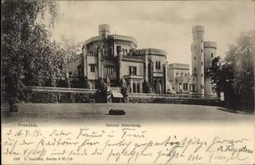 Ak Babelsberg Potsdam in Brandenburg, Schloss Babelsberg, großartige Architektur, Landschaft