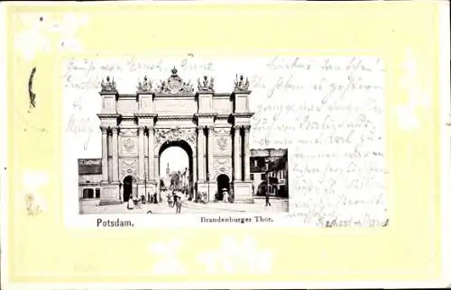 Ak Potsdam, Brandenburger Tor,  Architektur, Menschen, 
