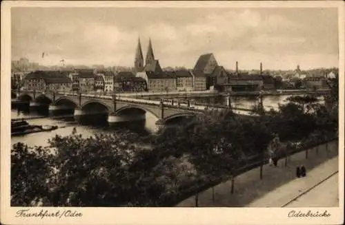 Ak Frankfurt an der Oder, Oderbrücke