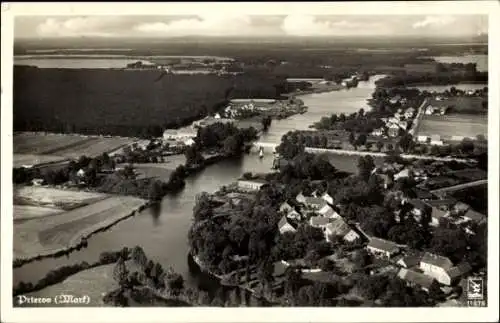 Ak Prieros Heidesee in der Mark, Fliegeraufnahme, Klinke 11679