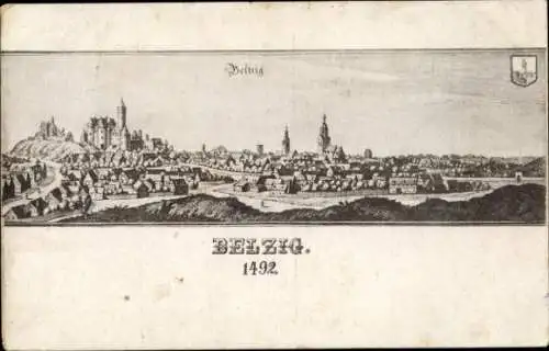 Ak Bad Belzig in der Mark, historische Ansicht aus dem Jahr 1492