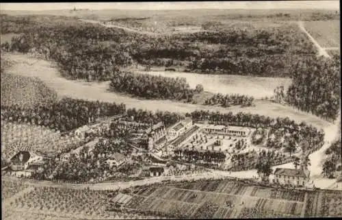 Ak Lobetal Bernau bei Berlin, Luftaufnahme, Kolonie  Post Rüdnitz, mehrere Gebäude, Landschaft