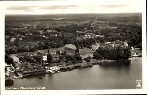 Ak Rheinsberg in der Mark, Luftbild,  Seen, Wälder,  Gebäude