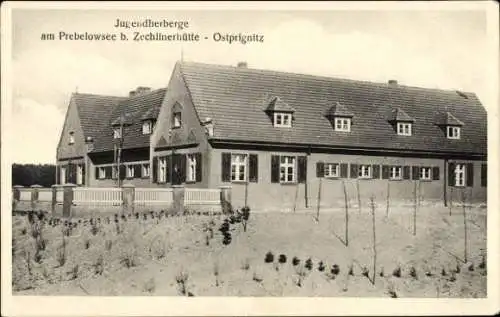 Ak Zechliner Hütte Zechlinerhütte Stadt Rheinsberg in der Mark, Jugendherberge am Prebelowsee