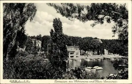 Ak Berlin Spandau Wilhelmstadt Pichelswerder, Wilhelmshöhe, Terrassen am Stößensee, Klein-Sanssouci