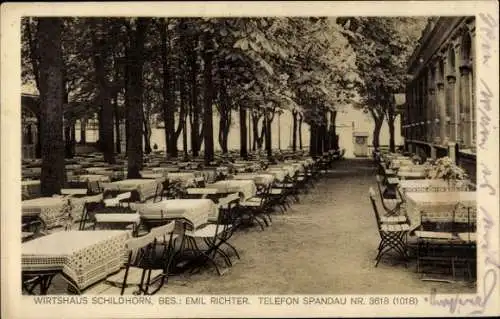 Ak Berlin Wilmersdorf Grunewald Schildhorn, Wirtshaus Schildhorn, Inh. Emil Richter