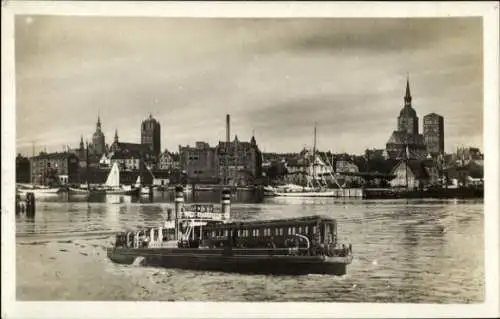 Ak Stralsund in Vorpommern, Trajekt Fähre