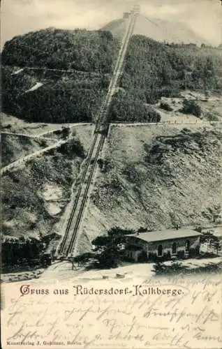 Ak Kalkberge Rüdersdorf in der Mark, Schienen, Berg