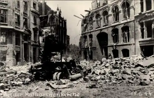 Ak Hamburg Mitte Altstadt, Zerstörte Gebäude, Trümmer, Border Katharinenkirche, Datumsangabe 18.6