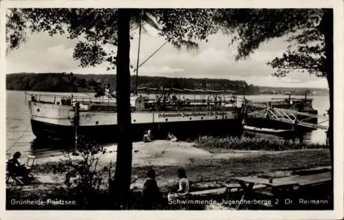 Ak Grünheide in der Mark, Peetzsee, Schwimmende Jugendherberge Dr. Reimann