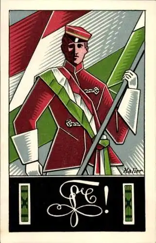 Studentika Ak Luzern, Haller, Semper Fidelis, Student mit Fahne