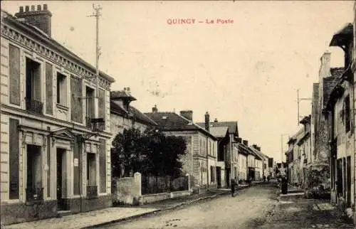 Ak Quincy Seine et Marne, Post, Straßenpartie
