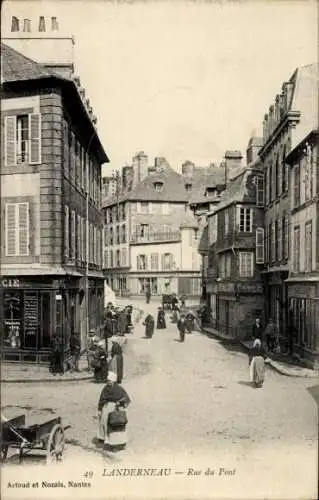 Ak Landerneau Finistère, Rue du Pont