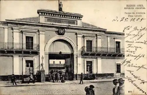 Ak Buenos Aires Argentinien, Architektonisches Gebäude, Viel Verkehr, Plaza Lavalle, Parque de Ar