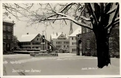 Foto Ak Dornbirn in Vorarlberg, Rathaus im Winter