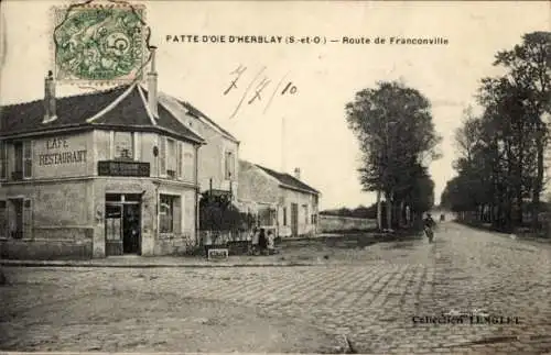 Ak Herblay Val d'Oise, Cafe Restaurant Patte d'Oie d' Route de Franconville,  Straße