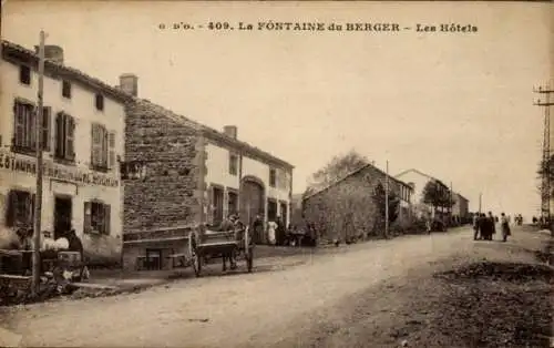 CPA La Fontaine du Berger Orcines Puy de Dôme, Les Hôtels