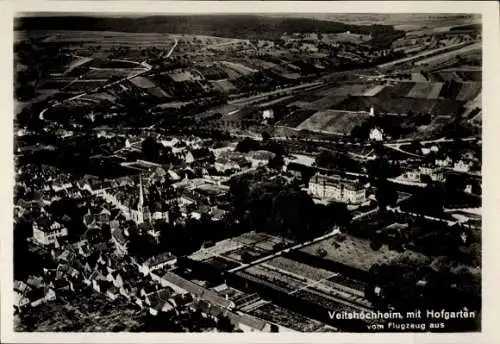 Ak Veitshöchheim in Unterfranken, Fliegeraufnahme, Hofgarten