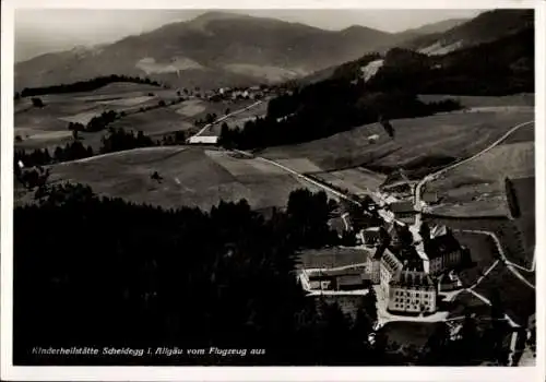 Ak Scheffau Scheidegg im Allgäu, Luftaufnahme der Kinderheilstätte