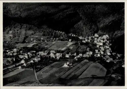 Ak Sülzhayn Ellrich Thüringen, Luftaufnahme von  Berge, Häuser, Felder, Wald