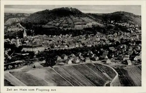 Ak Zeil am Main Unterfranken, Luftaufnahme von   Architektur, Felder