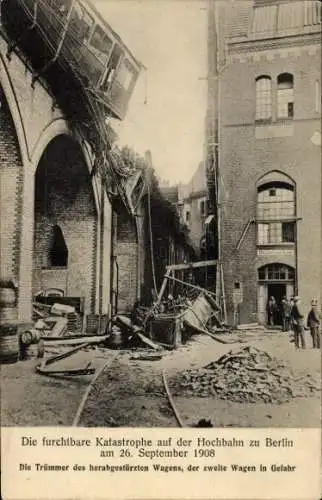 Ak Berlin Kreuzberg, Gleisdreieck, Katastrophe der Hochbahn 1908