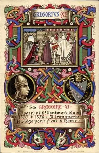 Wappen Ak Papst Gregor XI., Portrait