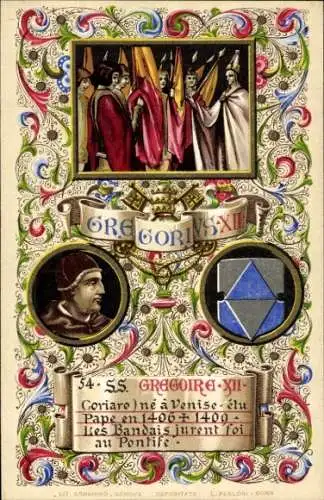 Wappen Ak Papst Gregor XII., Portrait