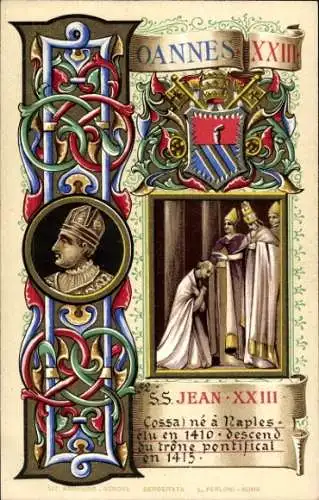 Litho Papst Johannes XXIII., Ioannes XXIII, Baldassare Cossa, Wappen