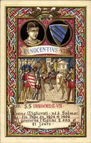 Wappen Ak Papst Innozenz VII., Portrait