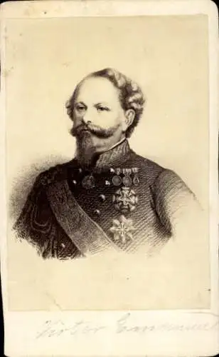 CdV König Viktor Emanuel II., Porträt