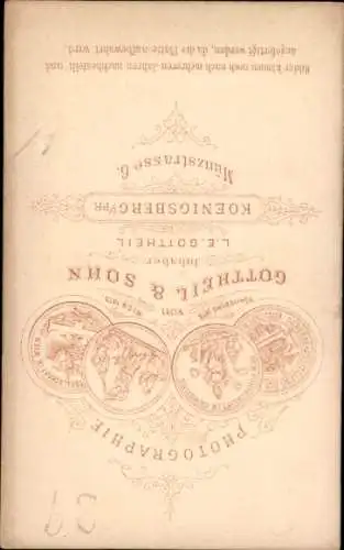 CdV Portrait eines Mannes im Profil