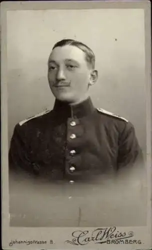 CdV Bromberg Westpreußen, Soldat in Uniform, Portrait