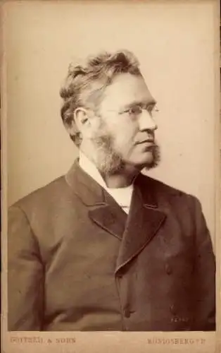 CdV Portrait eines Mannes im Profil, Brille