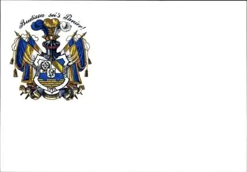 Studentika Ak Passau, Corps Budissa Leipzig, Schmiedgasse 4, Wappen
