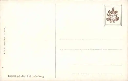 Künstler Ak Jensen, Alfred, Segelschiff, Explosion der Kohlenladung