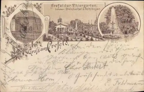 Litho Krefeld am Niederrhein, Tiergarten