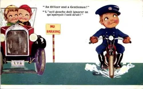 Ak Ein Offizier und Gentleman, Das linke Auge muss ignorieren, was das rechte Auge sieht, Humor