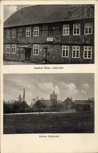 Ak Calbecht Salzgitter in Niedersachsen, Gasthof Bötel, Kirche