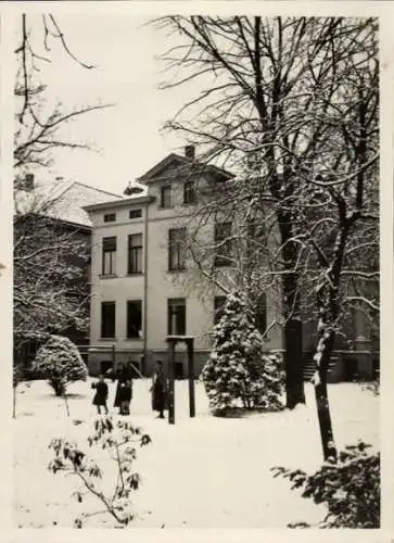 Foto Ak Münster in Westfalen, Haus Levemann, Winteransicht, Weihnachten 1933