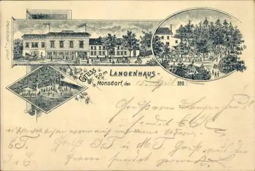Vorläufer Litho Ronsdorf Wuppertal, Gastwirtschaft Langenhaus