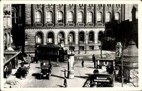 Foto Berlin, Hausvogteiplatz, U-Bahnhof, Straßenbahn, Litfaßsäule