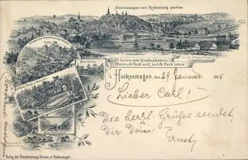 Vorläufer Litho Hückeswagen im Oberbergischen Kreis, Blick vom Krähenberg, Talsperre, Quelle